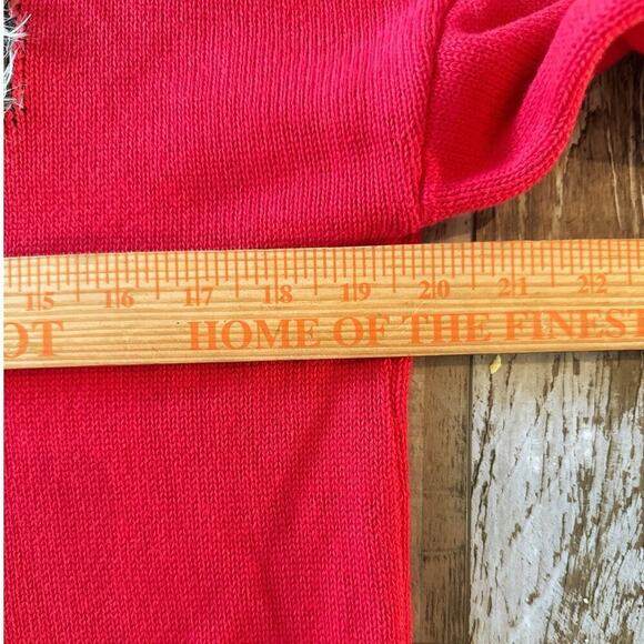 Copper Key Red Poppy Tunic Sweater Large Whimsical Dimensional Deer Holiday NEW - Picture 6 of 7